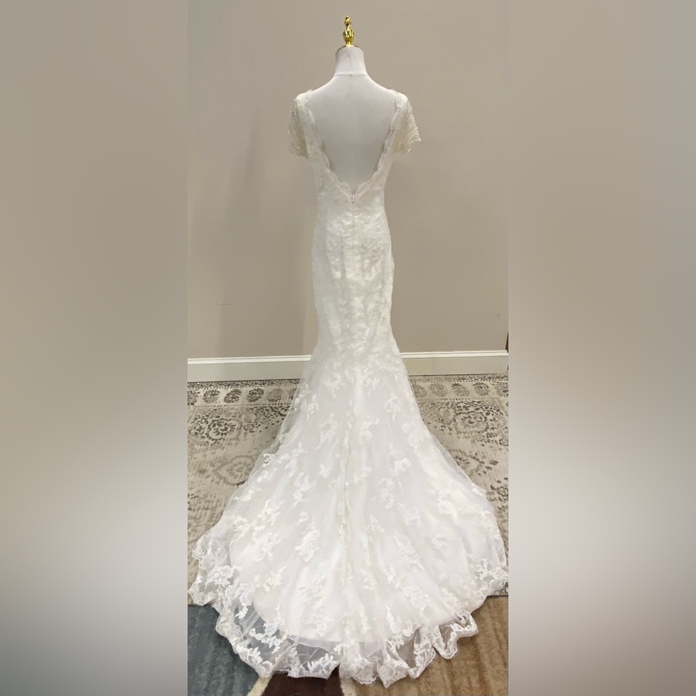 Elegant White Lace Gown - Picture 6 of 8